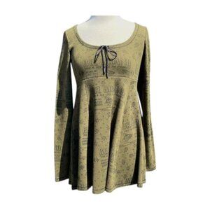 Betsey Johnson Y2K VINTAGE Waffle Knit Bee Brand Skater Dress NWT